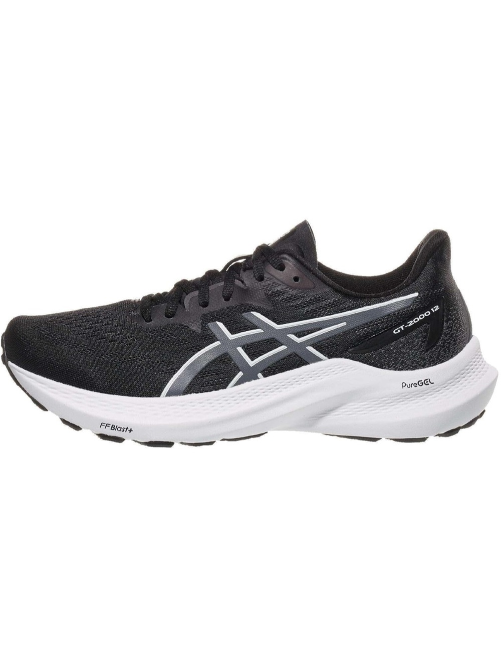 Asics Black and White Women's Running Shoes - Picture 3 of 14